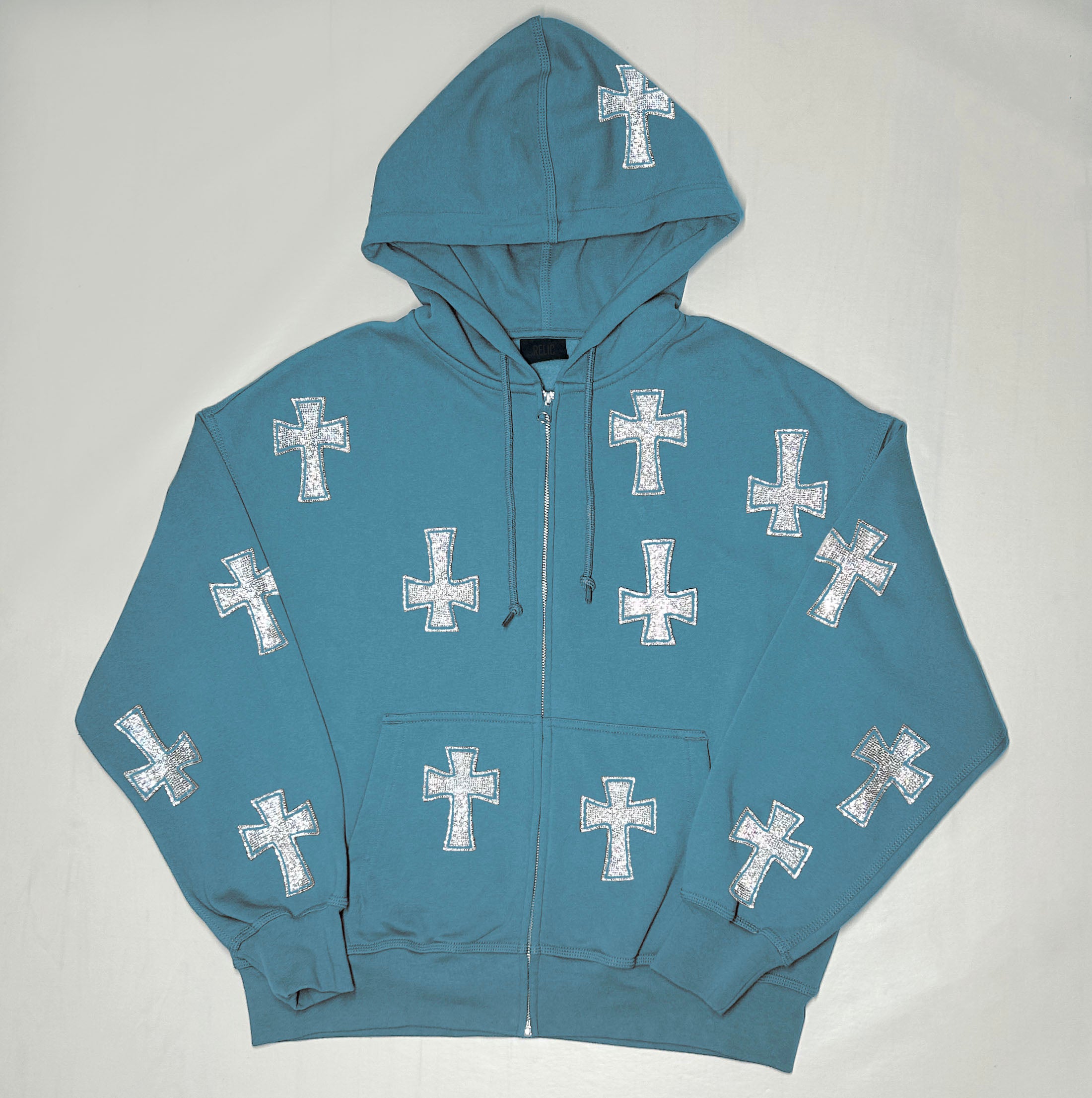 babyblue zip-up hoodie
