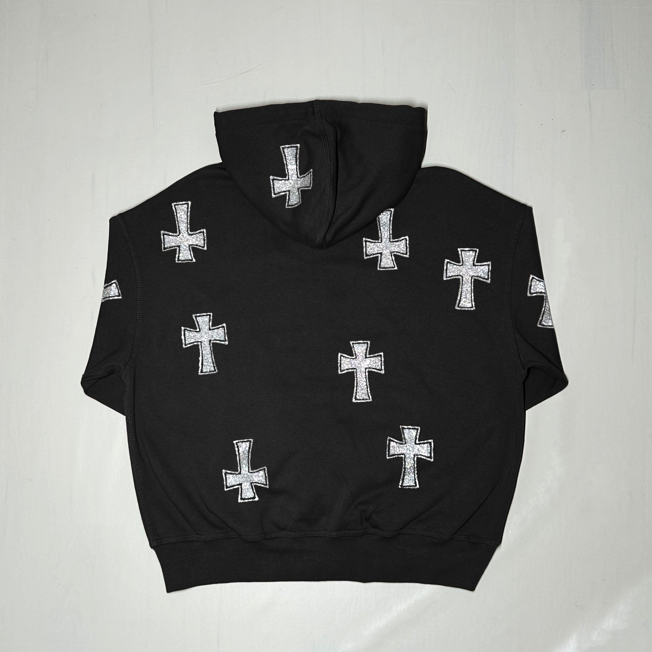 black zip-up hoodie